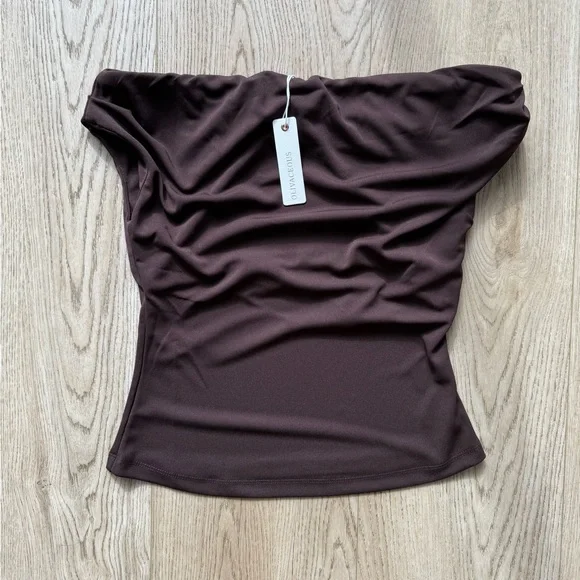 NWT Wild Oak boutique Silvia Top BROWN - Picture 2 of 4